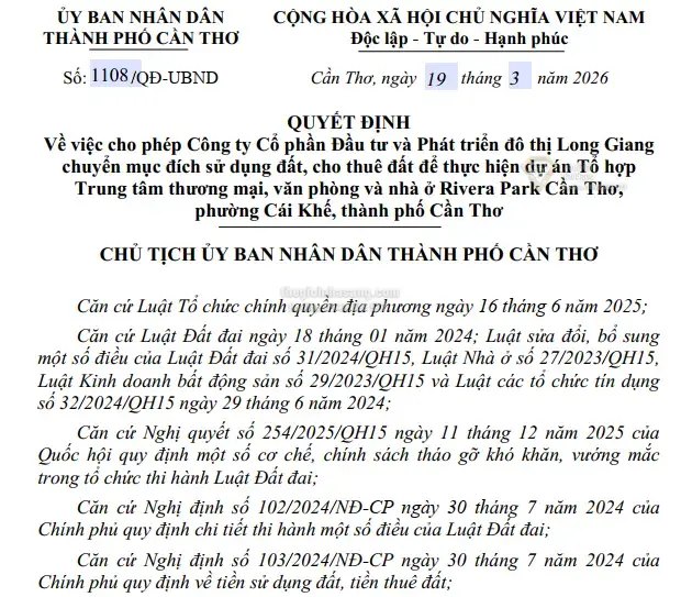 Cần Thơ Gỡ Vướng Pháp Lý Dự Án Rivera Park: Bước Tiến Mới Cho Thị Trường Bất Động Sản Trung Tâm