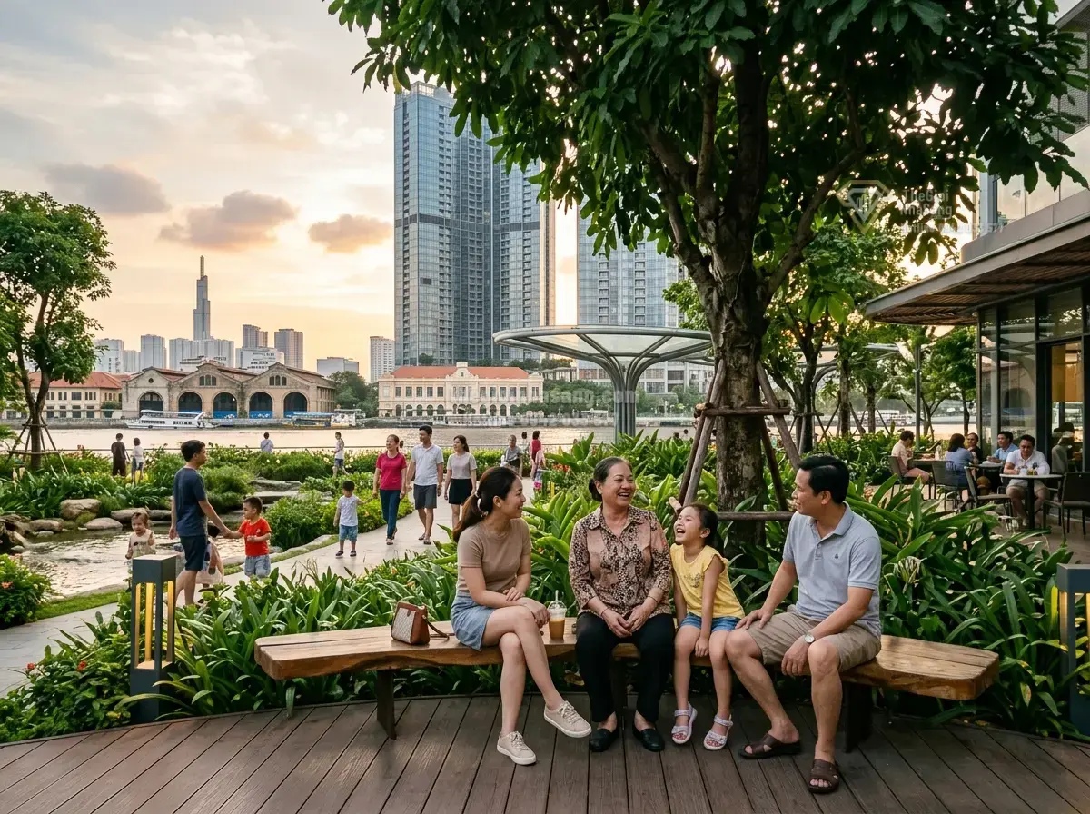 Công viên Lá Sen tại Grand Marina: Không gian xanh thanh bình giữa lòng Sài Gòn hiện đại