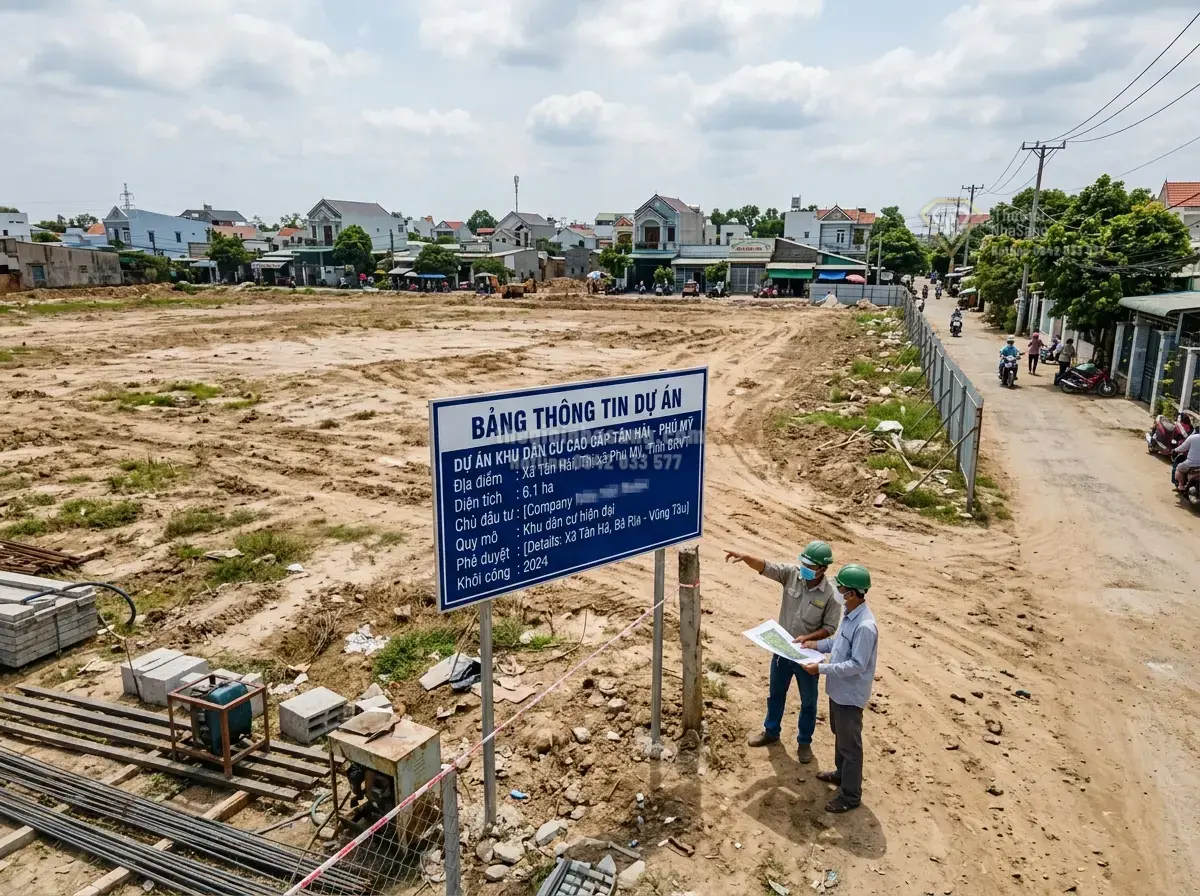 Đất nền dự án Tân Hải, Phú Mỹ, BRVT 6.1ha giá 335.8 tỷ