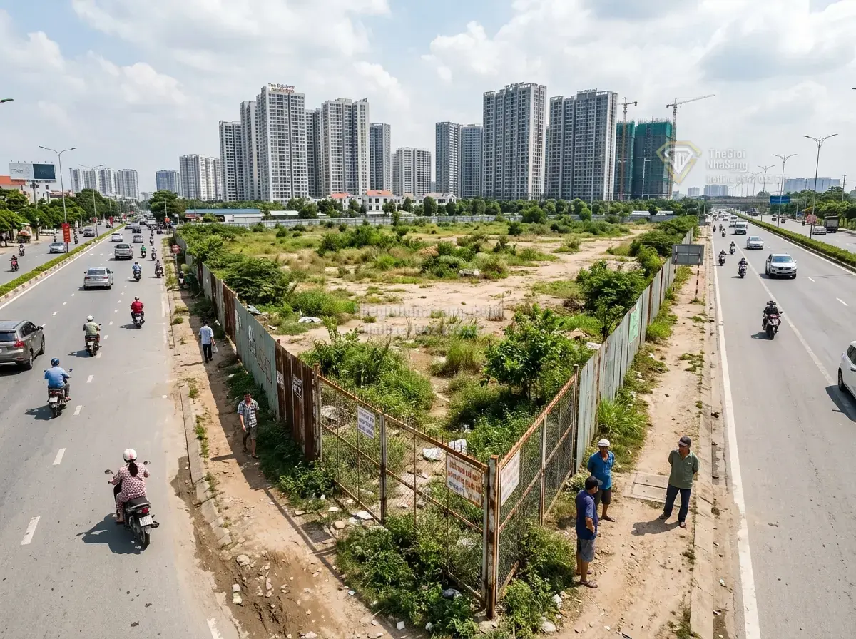 Đất xây dựng TTTM & CHCC dự án tại Trường Thạnh, Quận 9, diện tích 25623.5m2, giá 70X tỷ