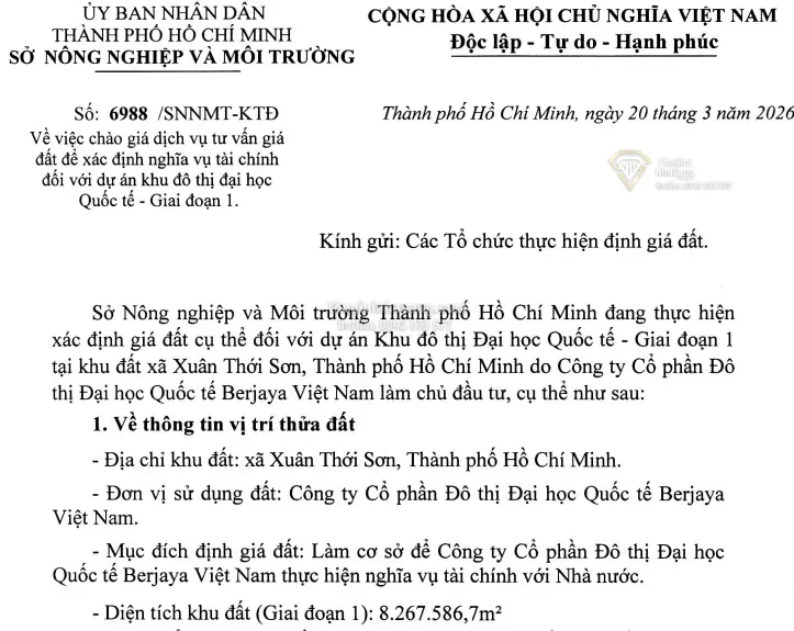 Diễn biến pháp lý và tiềm năng phát triển của Khu đô thị Đại học Quốc tế 880ha tại Hóc Môn