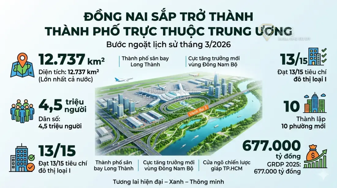 Đồng Nai chạm ngưỡng đô thị loại I: Cơ hội vàng trở thành thành phố trực thuộc Trung ương