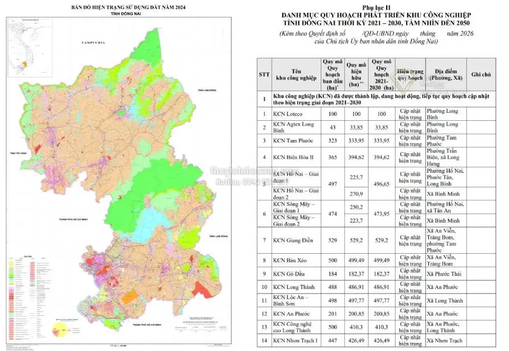 Đồng Nai công bố 14 dự án khu công nghiệp và công nghệ ưu tiên kêu gọi đầu tư đến 2026