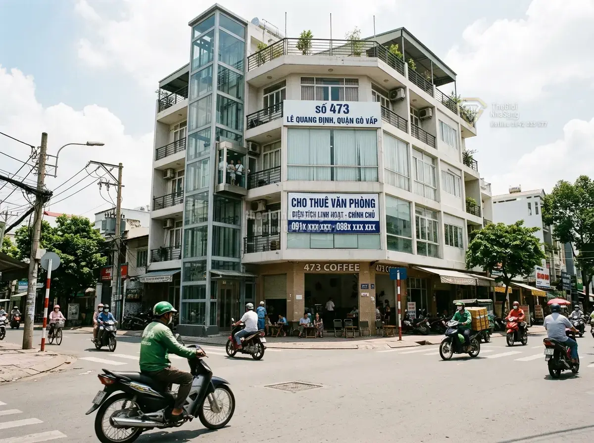 Nhà phố Building góc 2MT 473 Lê Quang Định, Quận Gò Vấp 192m2 7 tầng giá 72 tỷ