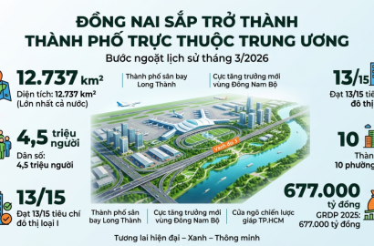 Thành phố Đồng Nai trực thuộc Trung ương: Bước ngoặt mới cho thị trường bất động sản và phát triển kinh tế vùng Đông Nam Bộ
