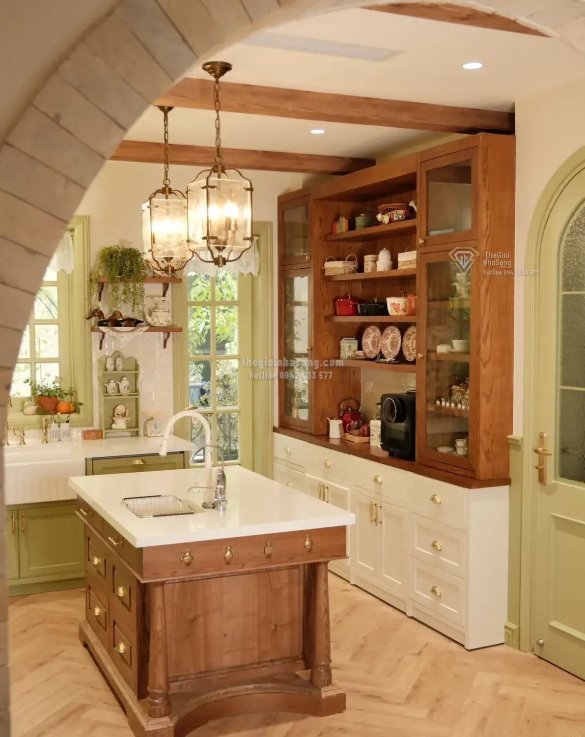 Thiết Kế Căn Bếp Phong Cách Farmhouse Xanh Bơ: Tinh Thần Đồng Quê Trong Không Gian Hiện Đại