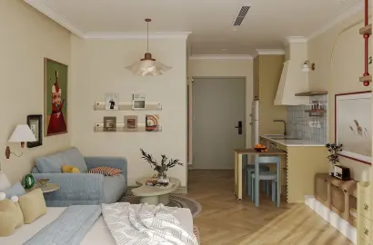 Thiết Kế Căn Hộ Studio 30m2 Tại Hà Nội: Sắc Vàng Bơ Tạo Nên Không Gian Sống Thông Thoáng Và Hiện Đại