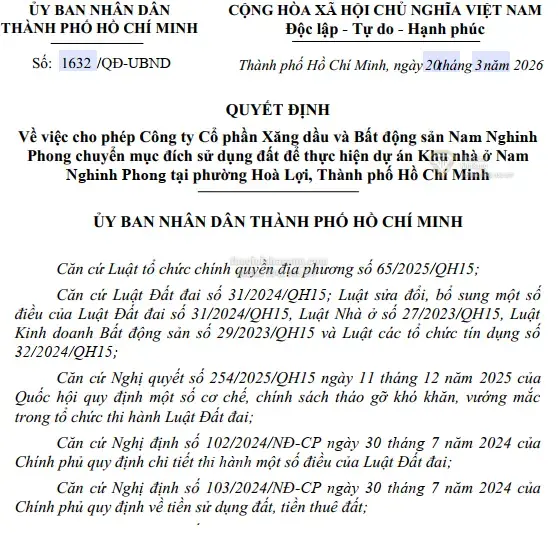 TP.HCM Gỡ Vướng Pháp Lý Dự Án Khu Nhà Ở Nam Nghinh Phong tại Bình Dương Cũ