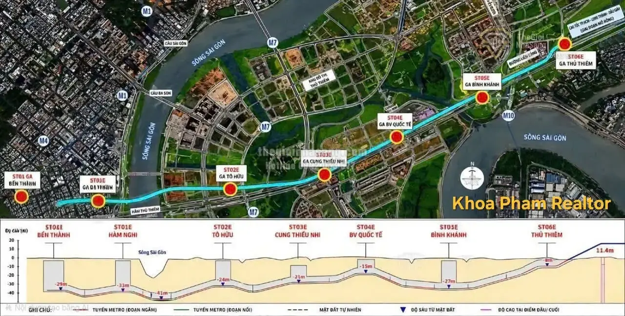 Tuyến Metro Bến Thành – Thủ Thiêm: Độ Sâu Kỷ Lục và Tầm Nhìn Đột Phá Cho Thị Trường Bất Động Sản TP.HCM