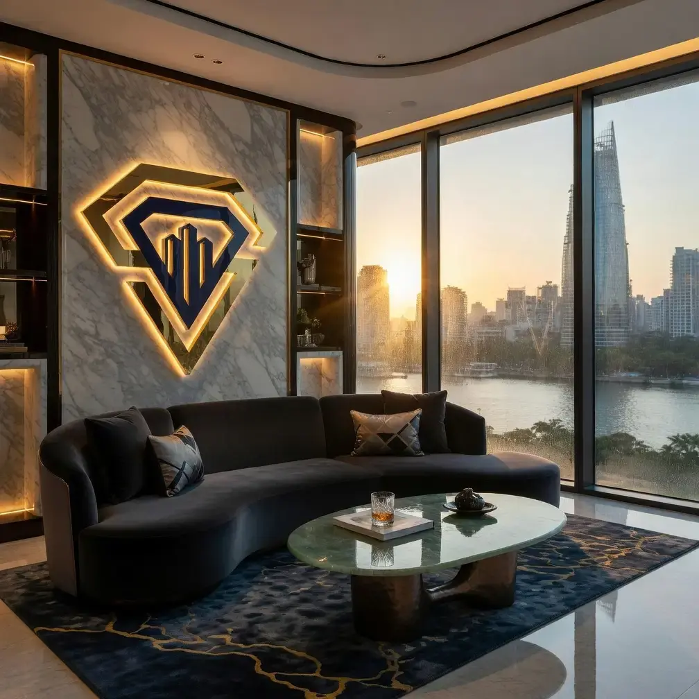 Nghệ thuật kiến trúc hiện đại của tòa nhà sang trọng và bất động sản hàng hiệu.