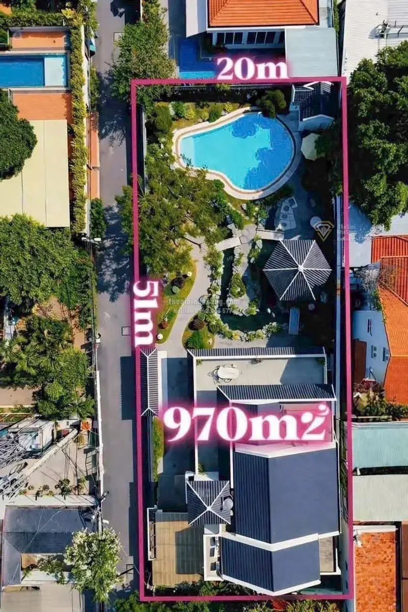 Biệt thự dự án Trần Ngọc Diện Thảo Điền 2 tầng 970.7m2 giá 225 tỷ