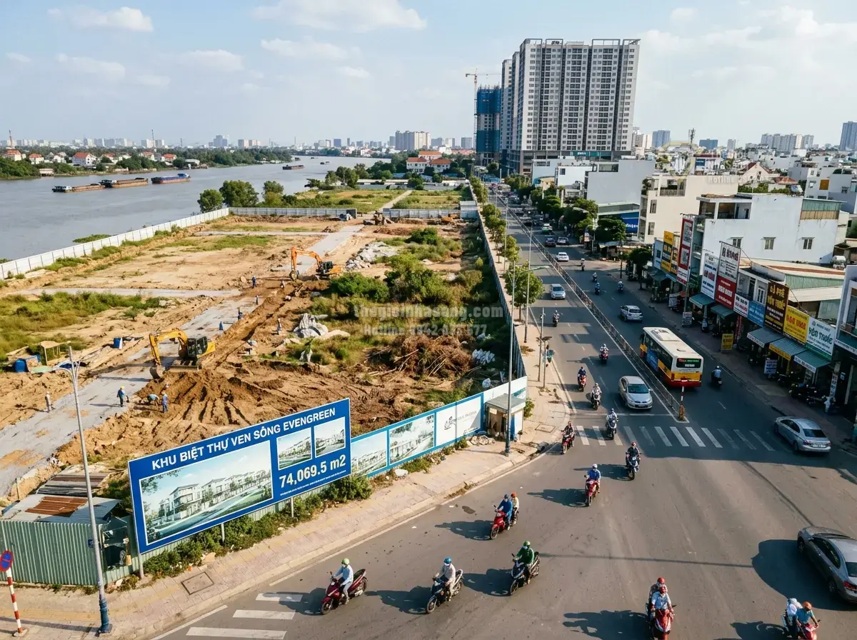 Biệt thự Ven Sông dự án EverGeen Quận 7 diện tích 600-1000m2 giá 350 triệu USD