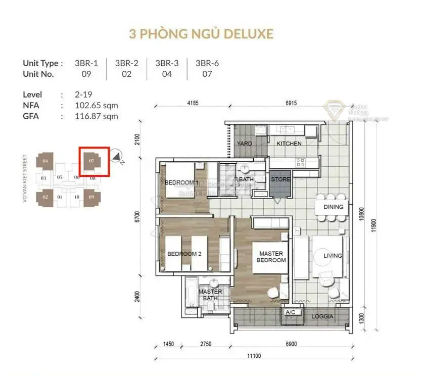 Căn hộ dự án Zenity Quận 2 116m2 3PN 16 tỷ