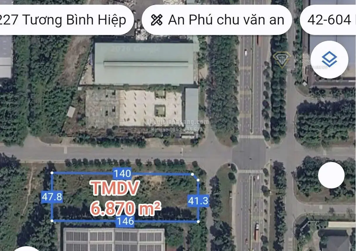 Đất nền dự án KCN Bình Dương 6870m2 giá 180 USD/m2