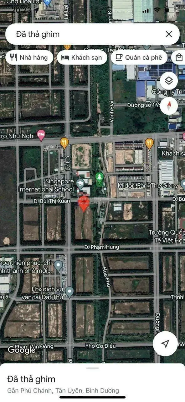 Đất nền dự án Quỹ Đất Giáo Dục 1.7ha Hòa Phú TP Mới Bình Dương 17741m2 250 tỷ