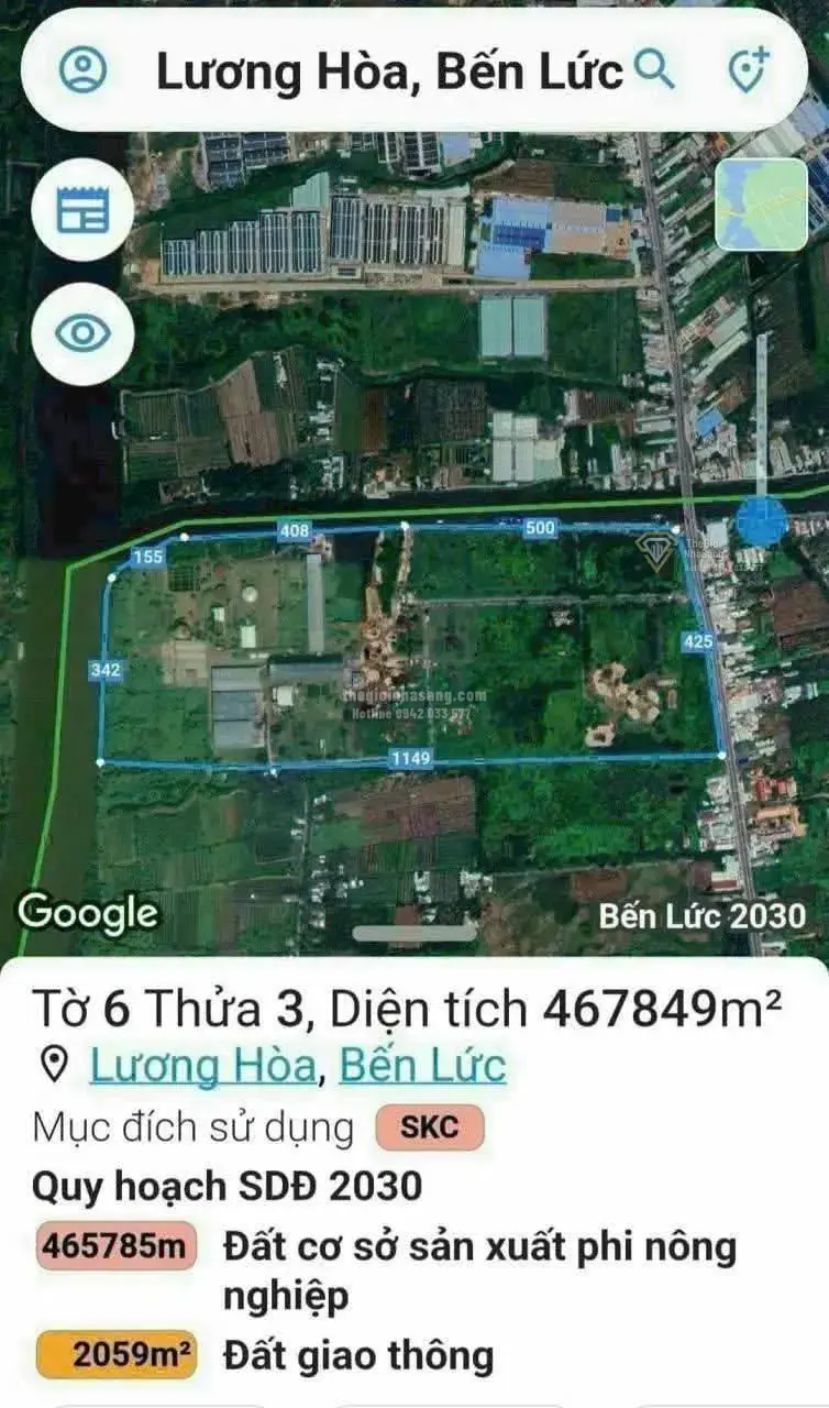 Đất nền MT Đường 824, Lương Hòa, Bến Lức, Long An giá 899.99 tỷ