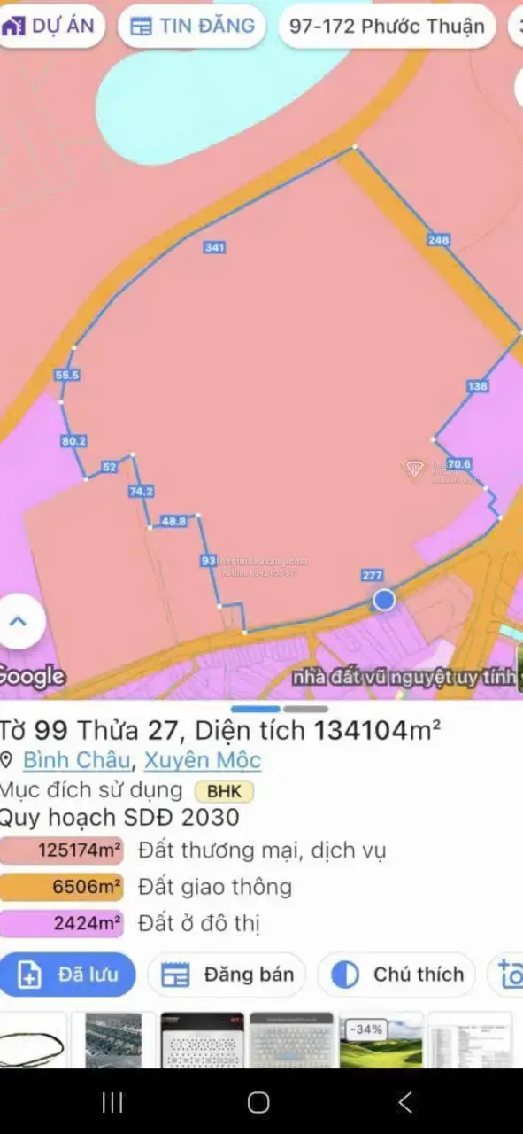 M&A Dự án Khu du lịch Resort Bình Châu Xuyên Mộc Bà Rịa Vũng Tàu diện tích 13ha giá 700 tỷ